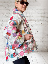 Quilt coat jacket "pink wedding rings"